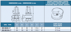 Submersible electropumps IT-KM-400/100-4-T dimensions