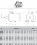 Motore elettrico modello SF80-2B  dimensioni B3